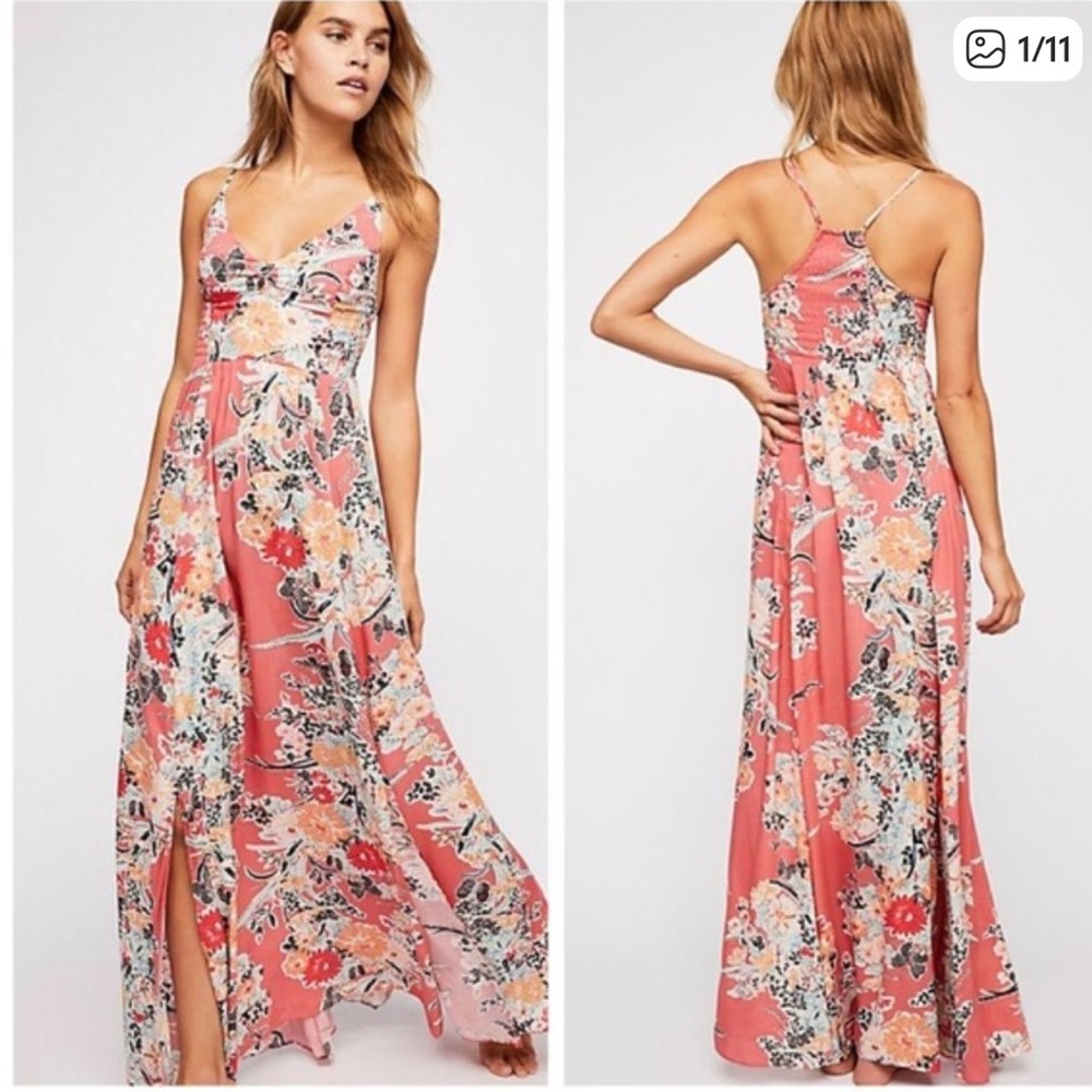 Free People Through The Vine Printed Maxi Dress In Red Combo REVOLVE - Picture 6 of 10